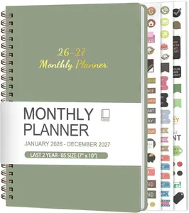 Monthly Planner 2026-2027, 2 Year Calendar 2026-2027 (Jan 2026 - Dec 2027), 7" x 10", 26-27 Monthly Calendar Planner, 24-Month Planning Book for Home School Office Supplies