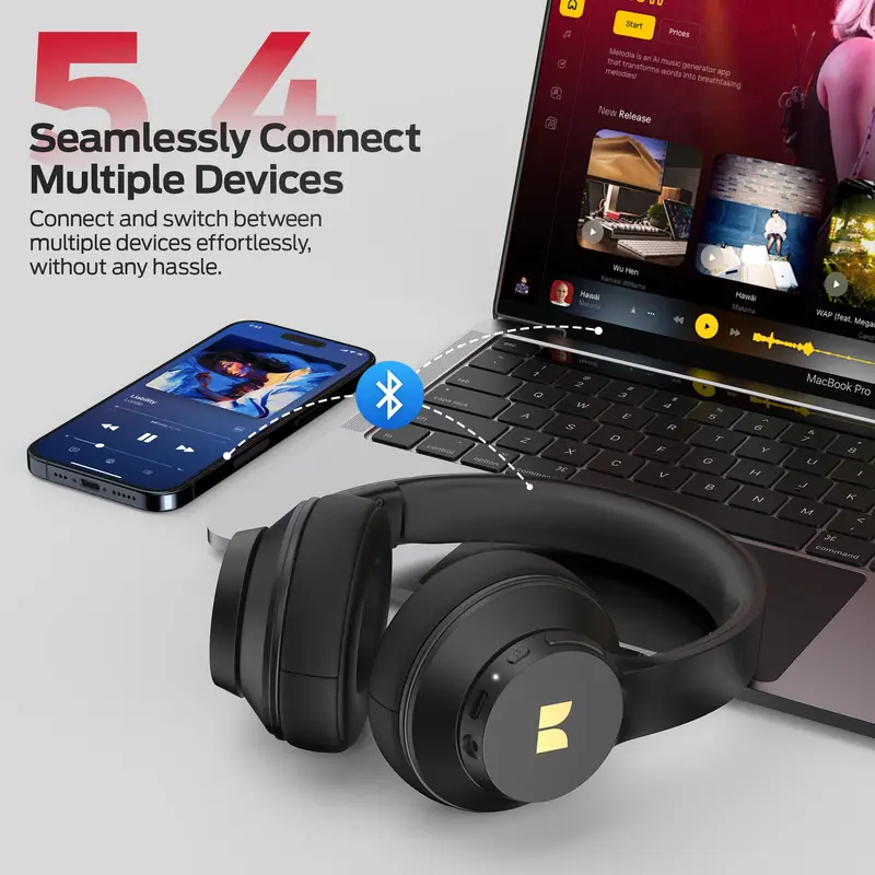 Monster Over-Ear Headphones & EarBuds Bluetooth Combo – Deep Bass, Clear Sound, Noise Cancelling Mic, Zero-Gravity Titanium Ear-Hook, Noise Isolation,Waterproof, 165H Playtime, Foldable Wireless Headset for Travel, Work - TikTokShopBackToSchool, Electroni