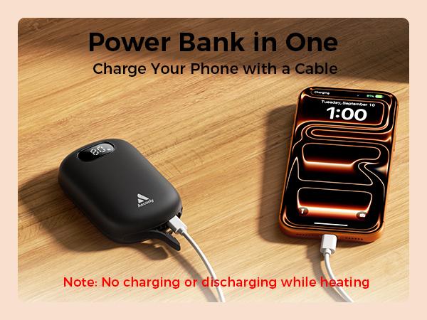 Aecooly Glow 01 Portable Magnetic Hand Warmer 10000mAh Rechargeable 2 Pack Magnetic combo 72 Heat Levels (104–140°F)  Fast Heating Gifts for Women & Men