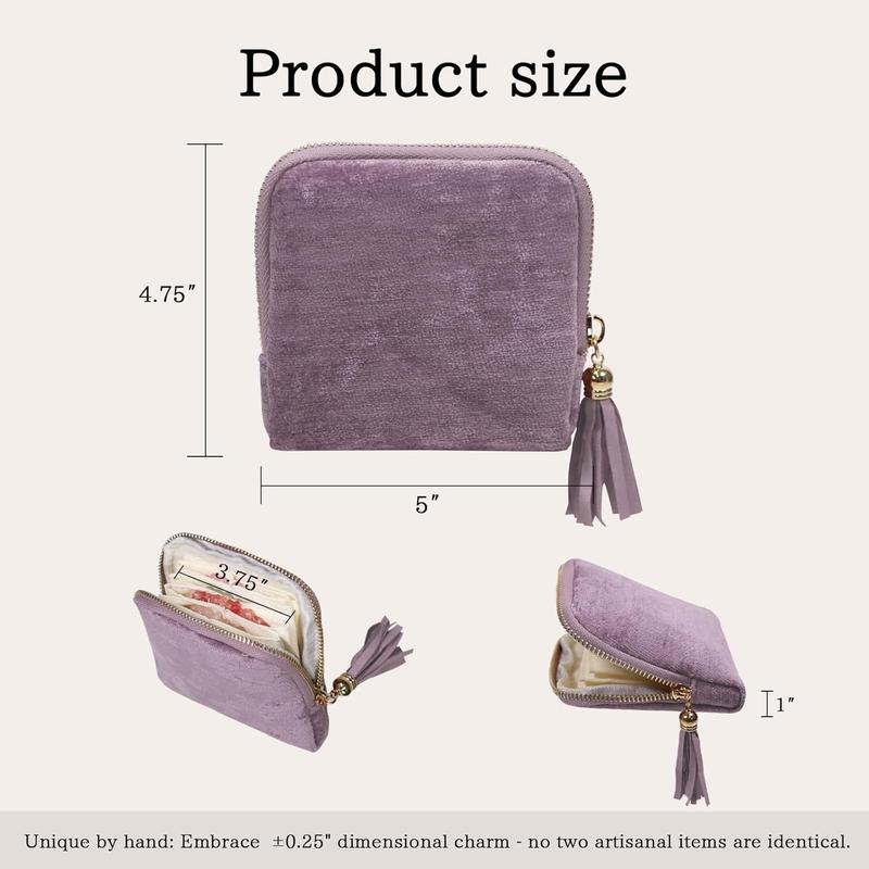 BOOVO jewelry zippered pocket case Travel Jewelry Bag Portable Organizer with 5 Compartments Velvet Satin Lining Tassel Zipper for Rings Bracelets Necklaces Tassel Bag Boxes BOOVO jewelry zippered pocket case Travel Jewelry Bag Portable Organizer with 5 Compartments Velvet Satin Lining Tassel Zipper for Rings Bracelets Necklaces Tassel Bag Boxes