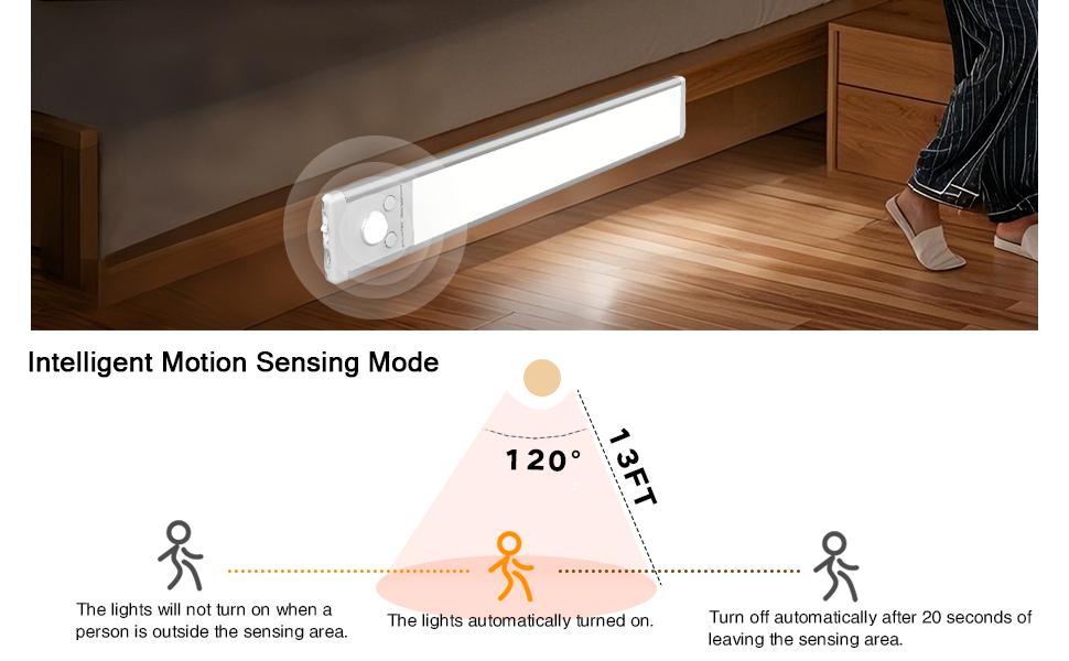 Magnetic Installation Dimmable Lights, 1500mAh USB Rechargeable Light, Motion Sensor Night Light Indoor, Under Cabinet Lights for Kitchen, Wardrobe, Pantry, Closet, Coffee Corner, Bathroom, Stairs, Hallway, Sink Cabinet, Laundry Room, Tool Room, Garage