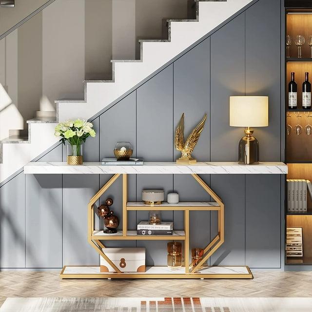 Tribesigns 70.9 inch Extra Long Console Table/Sofa Table with Storage Shelves