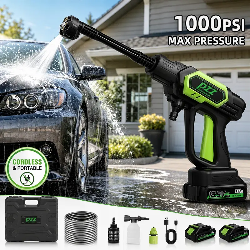 PZZ Electric Pressure Washer with Foam Cannon - Battery Operated, Rechargeable, Multifunctional, Portable Cordless Cleaning Equipment for Home, Garden Use (Household & Commercial Appliances), Battery Operated Pressure Washer, Rechargeable Pressure Washer