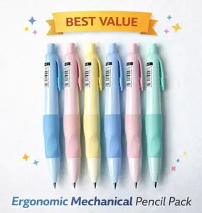3-Pack / 6-Pack Mechanical Pencil Set with Leads, Erasers & Sharpener | 2.0mm Thick Lead for Drawing, Sketching & Kids’ Writing Practice School Stationery Art Supplies