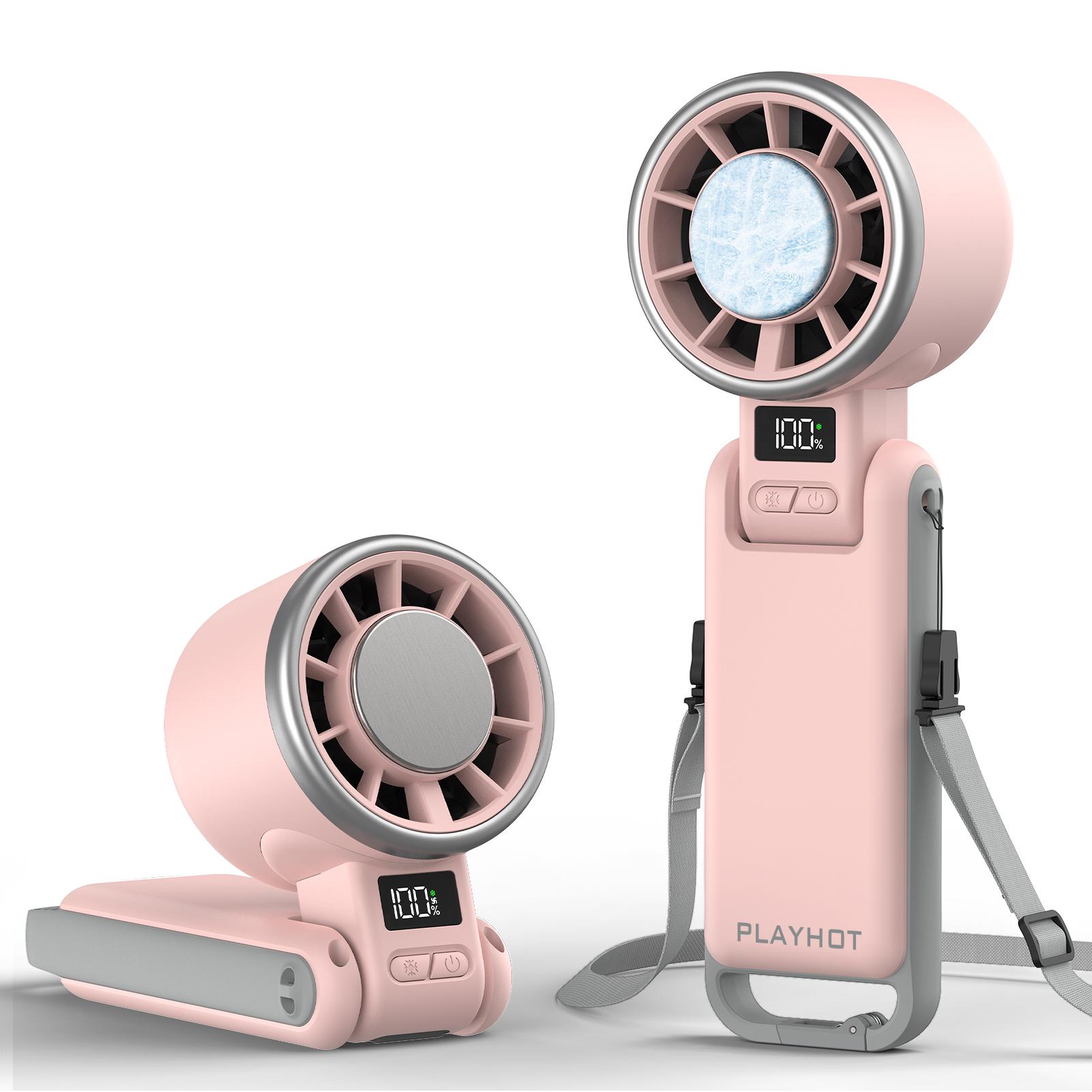 New Ice Cooling Handheld Turbo Fan Portable PlayHot Rechargeable Personal Fan 5 Speed 25550RPM Powerful for Travel Outdoor Camping Hiking Black