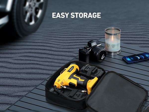 AstroAI Cordless Tire Inflator Portable Air Compressor 160PSI with Digital Pressure Gauge for Cars Motorcycles Yellow Spring Tool Pump Durability