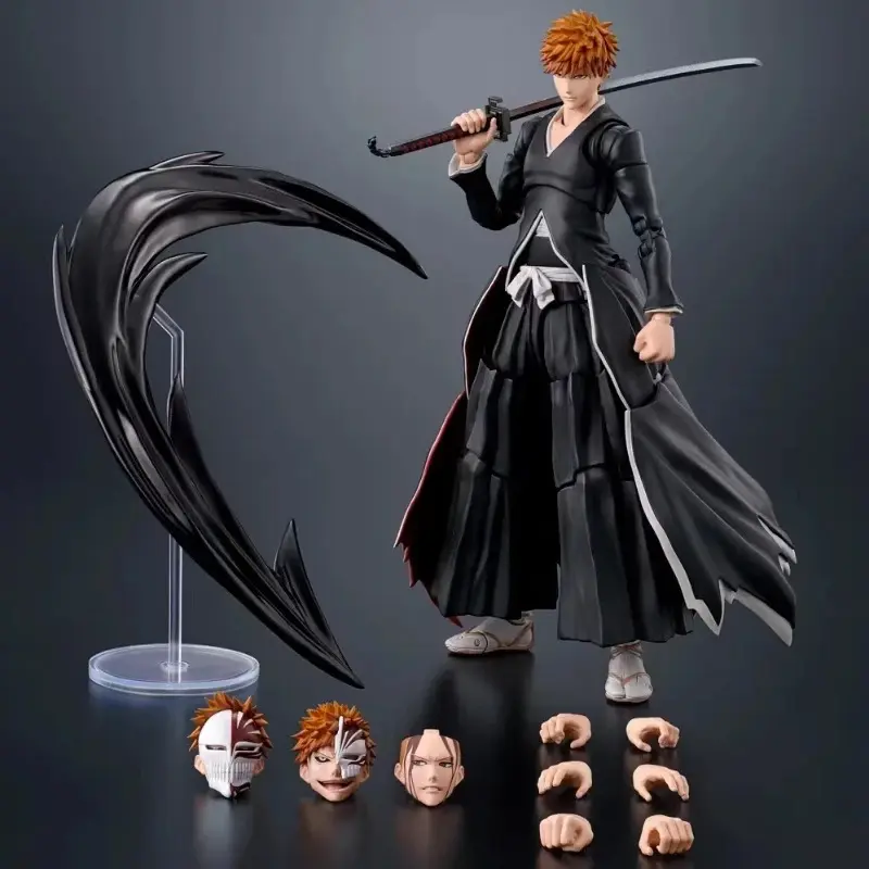 S.H.Figuarts *Bleach* Ichigo Kurosaki "Getsuga Tensho" Action Figure (with original box) — Fully articulated anime figure/toy, gift for children