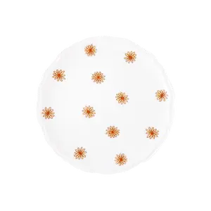 HAREKUTANI Japanese Kutani Ware Hand-Painted Ceramic Plate Gift Box Set - Small Yellow Flower Design, Perfect for Dining & Gifting