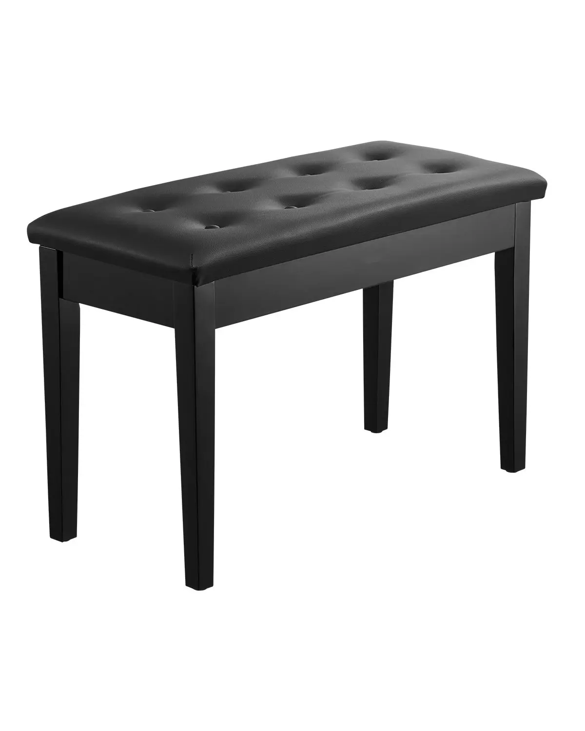 Duet Piano Keyboard Bench With Hidden Storage Compartment, Padded Wooden Vanity Stool, Dual-Seat Keyboard Chair, Adjustable Height, Bookcase Style Storage, Durable Wood Construction for Home Studio and Music Room