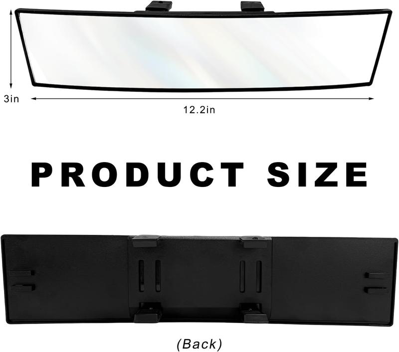 Universal Panoramic Anti-Glare Rear View Mirror - Wide Angle Clip On, Interior Blind Spot Mirrors for Car, SUV, Trucks