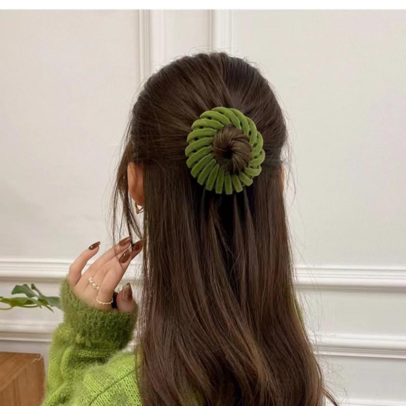 Bohemian Style Bird Nest Magic Hair Clips Set, Elegant Hollow-Out Round Plastic Hair Bun Accessories for Women, with Wedding Festival Hair Decor