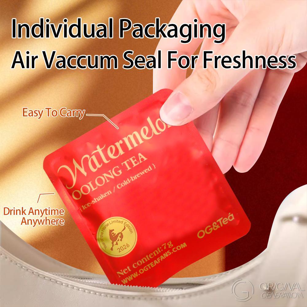 LIVE SPECIAL Bogo Sugar Cleanse  Lunar New Year 3.0 Watermelon Oolong Tea 2 Cartons (1 Carton 70g 7g×10packs)×2 With Color Changing Glass Sport Drinking Water Bottle With Oolong Tea Red Pitaya Watermelon Peach Pumpkin Strawberry Apple