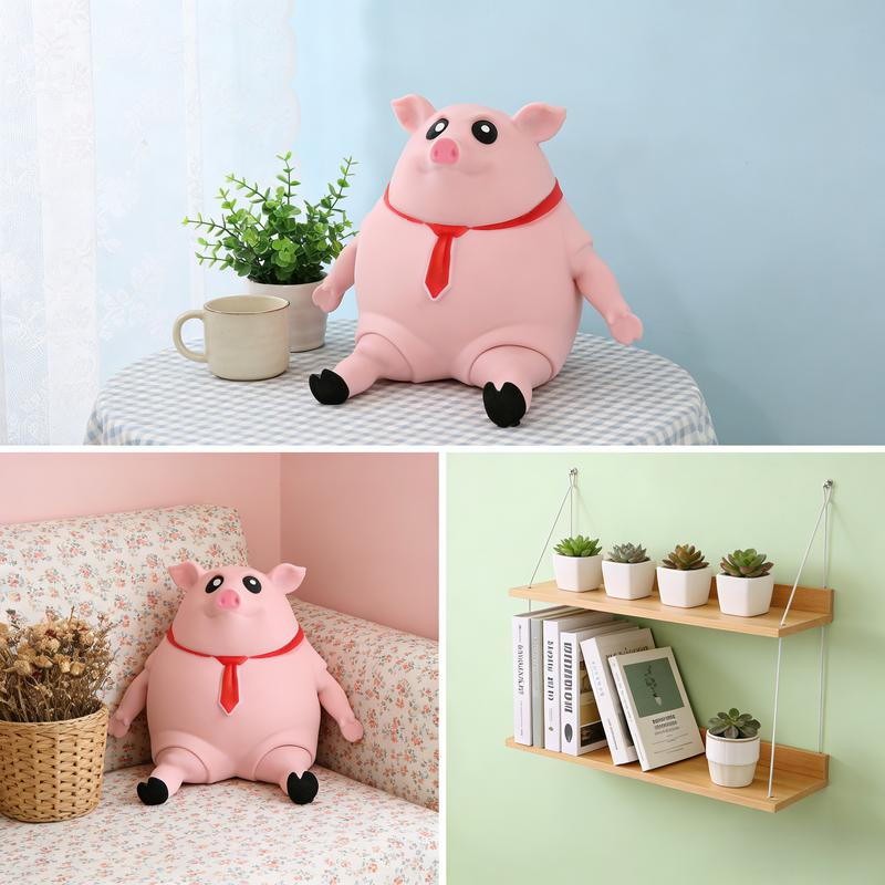 Cute and elastic pink pig plush toy | Super stress relieving toy | Creative and fun gift