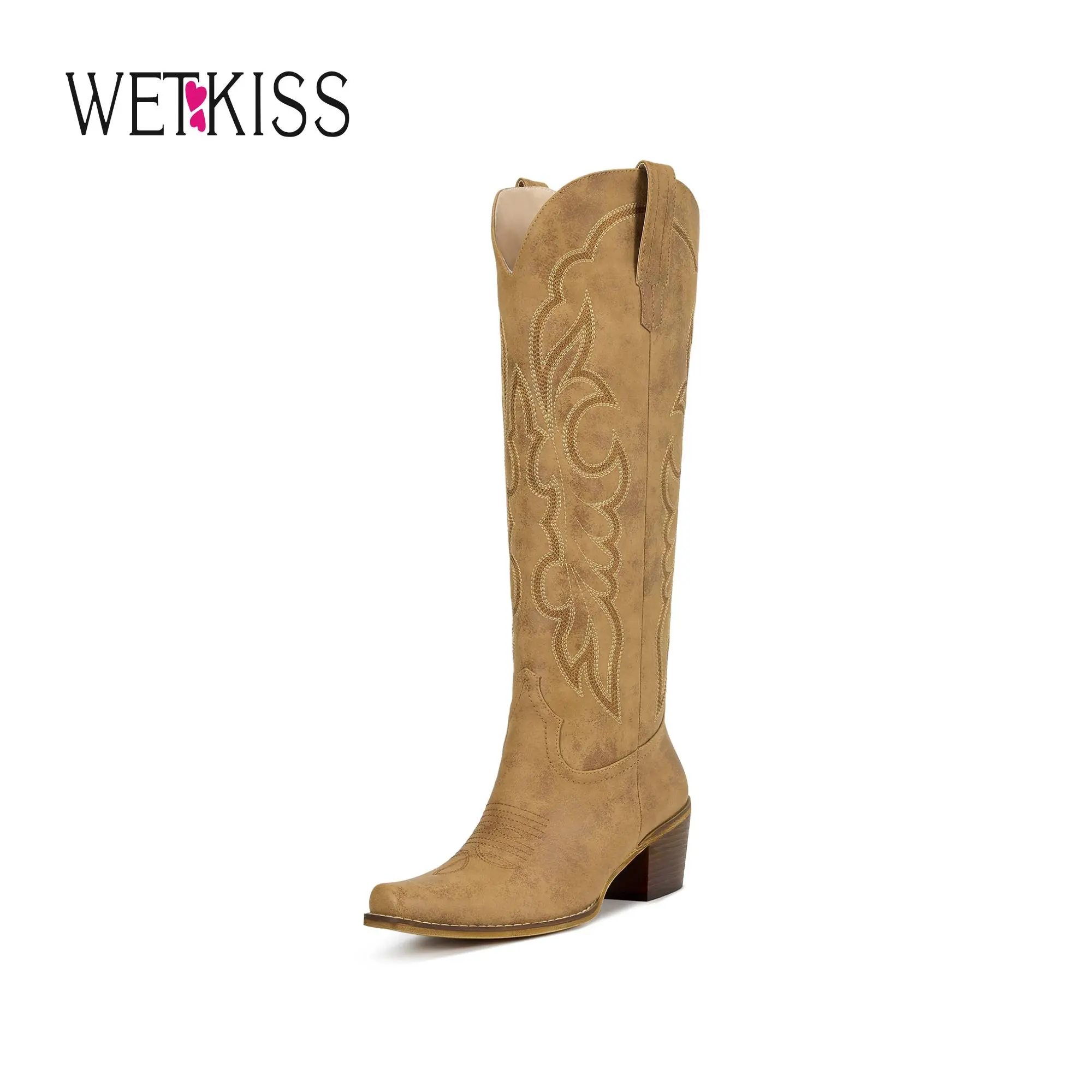 Wetkiss Women’s Western Cowboy Boots, Embroidered Knee High Cowgirl Boots, Retro Westerncore Aesthetic Yeehaw Outfit Must-Have #WeeklyDeals#tiktokshopbacktoschool #tiktokshopsummersale