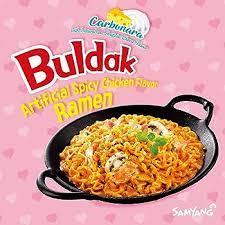 Buldak Spicy Ramen, Hot Chicken Ramen, Korean Stir-Fried Instant Noodle, Carbonara, 1 Bag with 5 Pack Food Pansit