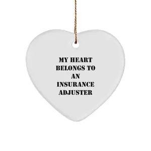 Funny Insurance Adjuster Heart Ornament Gifts from Family for Men, Women, Coworkers - Christmas Unique Gifts