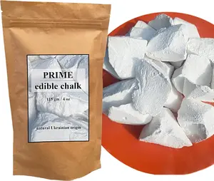 Prime Edible Chalk – Natural Crunchy White Chalk Chunks for Eating, Pica Cravings And ASMR – Pure Ukrainian – Eco Kraft Packaging – 4oz (115g)