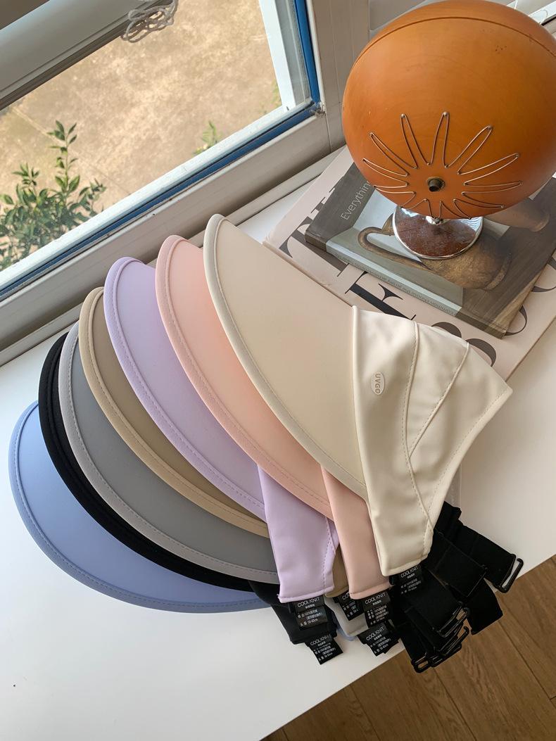 2 Pack UPF 50+ Women's Open-Top Sun Visor Hat, Large Brim UV Protection Sun Hat for Ponytail, Foldable Outdoor Beach Golf Running Sun Hat for Summer, Face Slimming Design