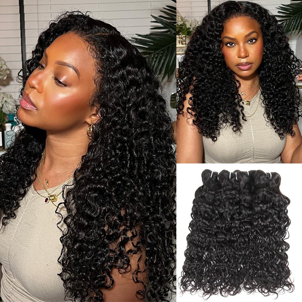 Water Wave Bundles with Closure Human Hair 10A Brazilian Virgin Hair Bundles and Closure 100% Unprocessed Water Wave Human Hair Bundles with 4x4 Lace Closure Water Wave Bundles with Closure Human Hair 10A Brazilian Virgin Hair Bundles and Closure 100% Unprocessed Water Wave Human Hair Bundles with 4x4 Lace Closure