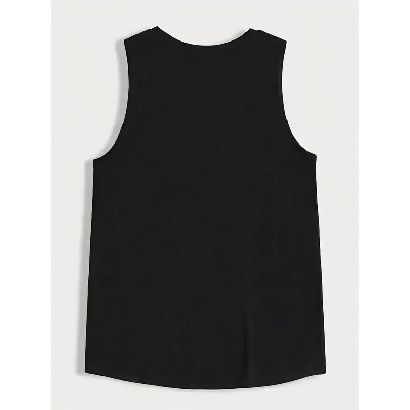 Men's Aloha Vacation Graphic Tank Top - Black with Colorful Tropical Print, 100% Cotton Breathable Sleeveless Shirt, Relaxed Fit Summer Casual Wear, Machine Washable Crew Neck Top for Beach & Outdoor Activities, Summer Tank Tops