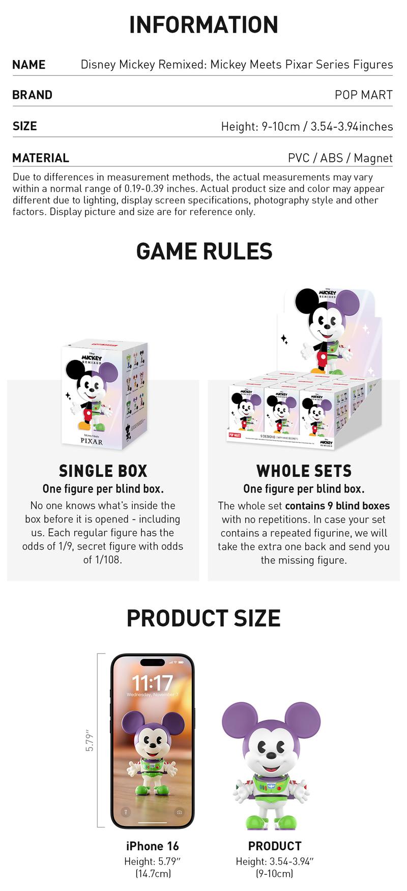 POP MART Disney Mickey Remixed: Mickey Meets Pixar Series Figures