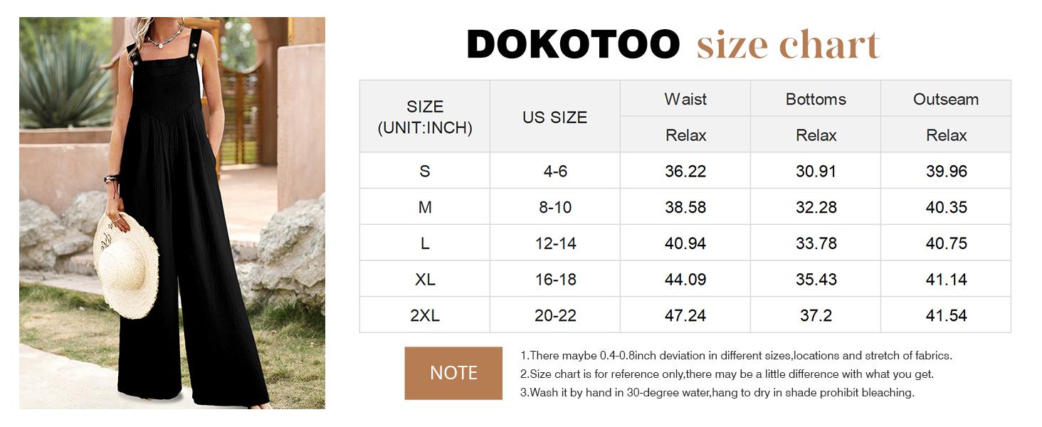 Dokotoo Women's Casual Loose Overalls Jumpsuits One Piece Sleeveless Wide Leg Long Pant Rompers With Pockets Dokotoo Women's Casual Loose Overalls Jumpsuits One Piece Sleeveless Wide Leg Long Pant Rompers With Pockets