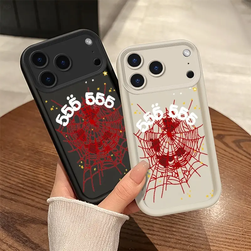 Stylish Red Spider Web Slim-Fit Liquid Silicone TPU Phone Case - Shockproof Anti-Drop Cover For IPhone 11,12,13,14,15,16,17 Pro Max Series With Comfortable Grip, Cute Gift