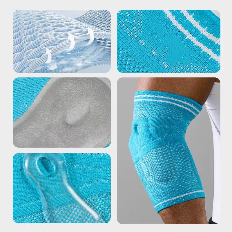 Unisex Elbow Support Arm Sleeves Knitted Elastic with Gel Pads Ergonomic Design Air Holes Breathable for Women & Men