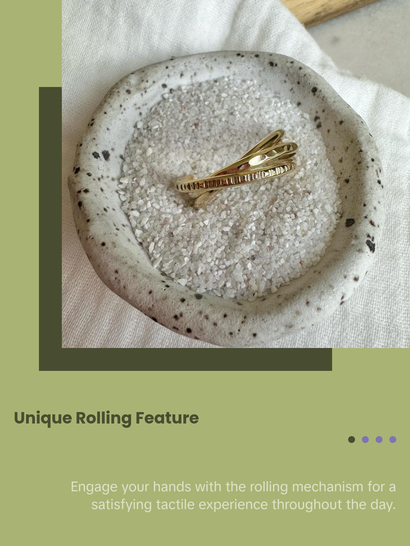 Waterproof Thick Rolling Ring, Rolling Fidget Anxiety Ring