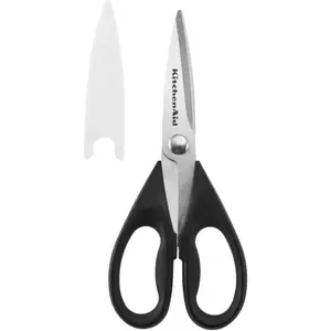Kitchenaid All Purpose Kitchen Shears with Protective Sheath Durable Stainless Steel Scissors, Dishwasher Safe, Soft Grip Comfort Handle, 8.72 Inch, Black Lifetime Brands Inc.