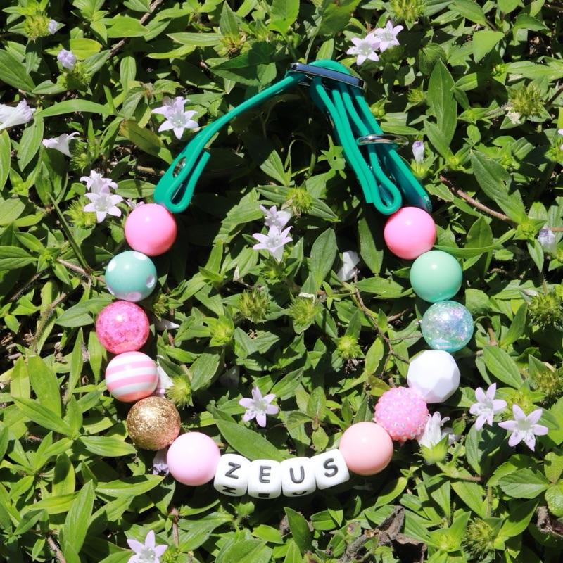 Custom Beaded Name Collar for Dogs and Cats-Easter Small,Medium and Large Pets-Adjustable Handmade in the USA-Personalized Pastel and Cute Bead Colors