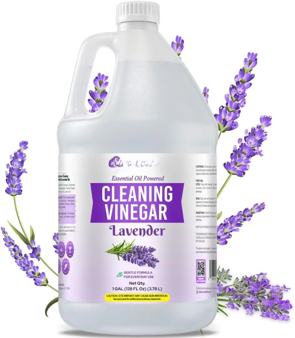 Lavender Essential Oil Cleaning Vinegar for  (1 Gallon) 6%  Distilled White, Vinegar for Cleaning Purpose, Vinagre Blanco, Vinger (128 Fl Oz (Pack of 1), Lavender)