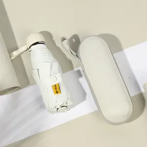 Sunscreen Umbrella Five Fold Umbrella Compact Umbrella Sun Shade Umbrella Black Coated Umbrella Ladies Sun Umbrella All Weather Umbrella Mini Lightweight Umbrella Portable Sun Protection Umbrella