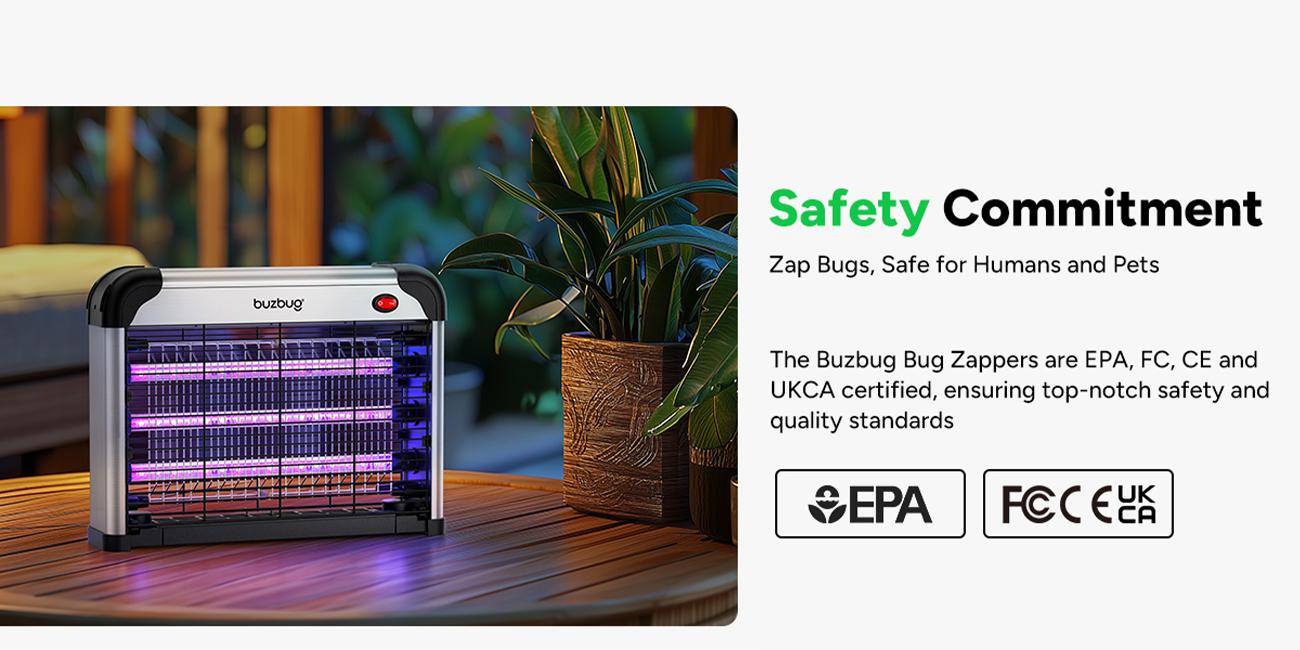 Buzbug LED Bug Zapper Indoor 10 Years Lifespan 3 High-Efficiency