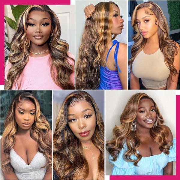 P4/27 Honey Blonde Highlight Body Wave Bundles FB 30 Brown Colored Body Wave Human Hair Weave Bundles Quick Weave Extensions #TiktokShopSpringGlowUp