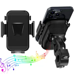 2-in-1 Bike Navigation & Music Mount - Bluetooth Speaker with IPX7 Waterproof Phone Holder, 12H Playtime Anti-Shock Smartphone Stand for Cycling & E-bike Adventures