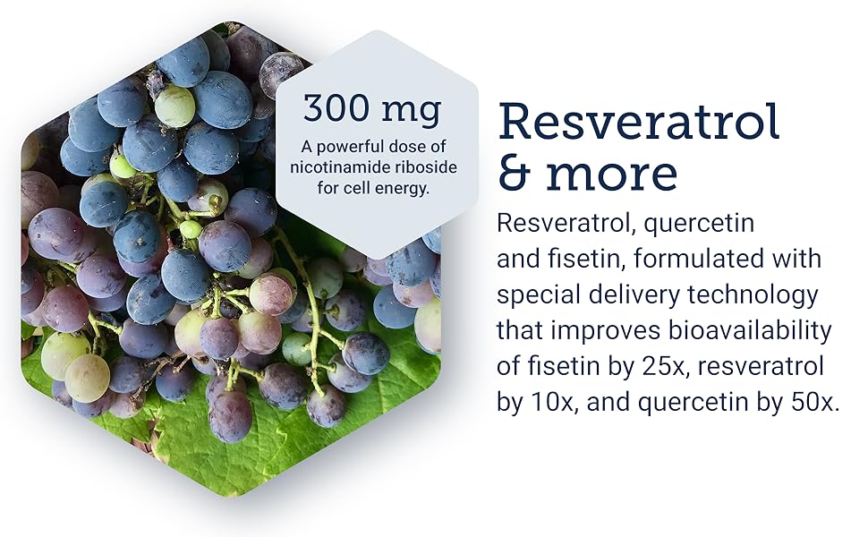 Life Extension NAD Supplement - NAD+ Cell Regenerator and Resveratrol Elite, Niacinamide Riboside,Skin Aging Support, Energy, 30 Capsule Healthy Dietary Healthcare