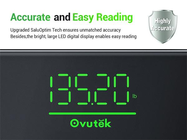 OVUTEK Bathroom Scale for Body Weight, Highly Accurate Digital Weighing Machine with LED Display, 400lb Healthcare Weight Scale Weighing