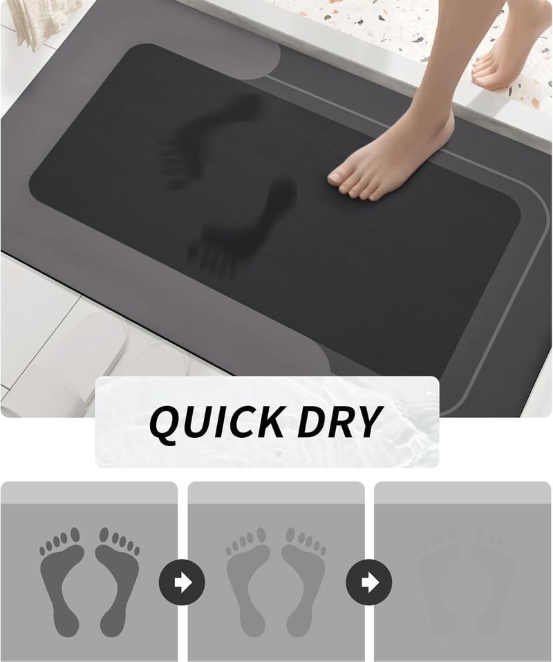 1pc super absorbent bathroom mat - quick drying, anti slip absorbent floor mat, soft and comfortable, suitable for bathrooms, showers, laundry rooms, bedrooms, living rooms, doorways, kitchens, printed design, machine washable, durable materials