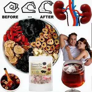 Kidney Tea Formula, Ginseng Five Treasures Tea Organic Kidney Cleanse Tea, Traditional Kidney Cleansing Tea  40 bags（200g）