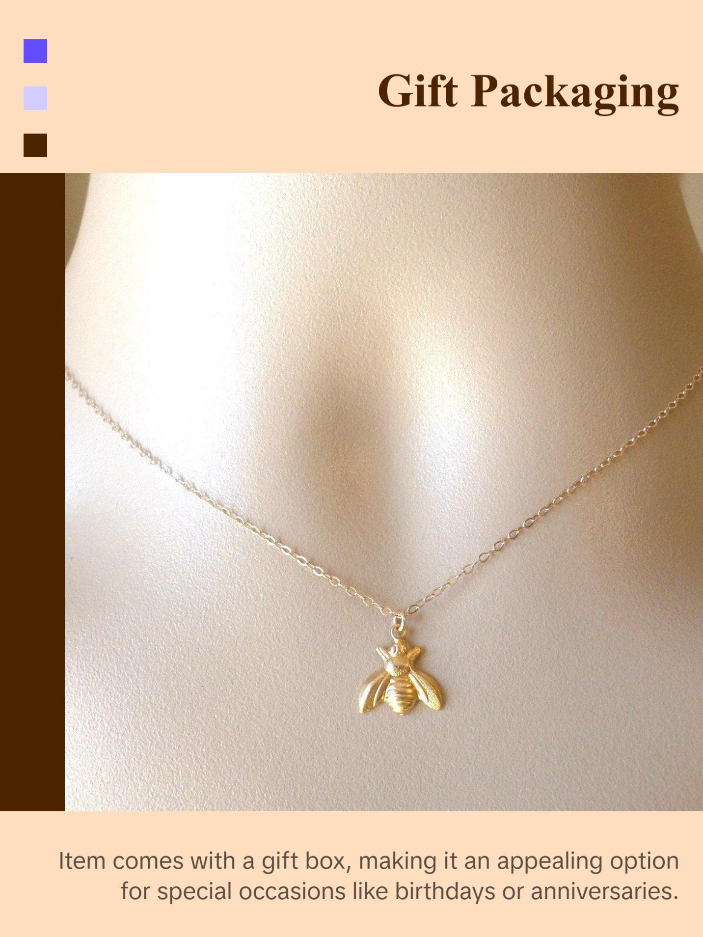 Bee Necklace - Gold Bumblebee Necklace - Gold and Brass Necklace - Nature Inspired Jewelry - Insect or Bug Necklace - Mothers Day Gift