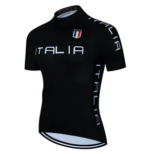 Mens Cycling Jersey Classic Black Cycling Racing Tops Short Sleeve
