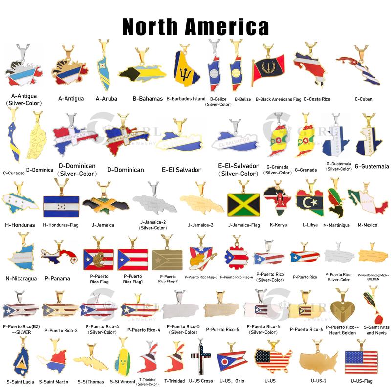 GGIRL Fashion World Map Pendant Necklace 18K Gold Plated National Flag Design for Men Women Neutral Gift Travel Enthusiast Modern Versatile Streetwear Statement Jewelry，Fashion Jewelry Gift for Holiday Haul Christmas Birthdays Anniversaries