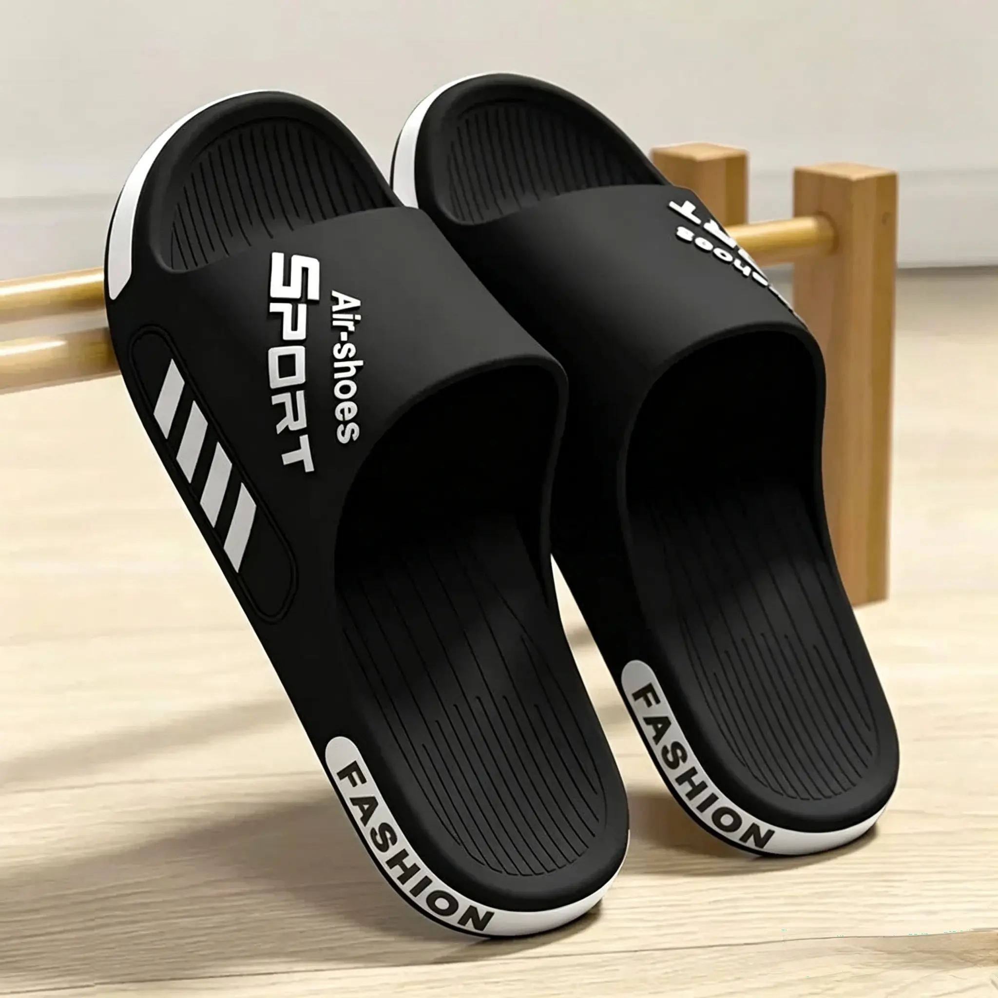 Men's Casual Flip Flops, Soft Non-Slip PVC Slipper Sandals for Indoor Bathroom, Summer Beach, and Shower Use, Slippers Sandals, Party, Holiday, Letters, Street, Beach‑Ready Grip