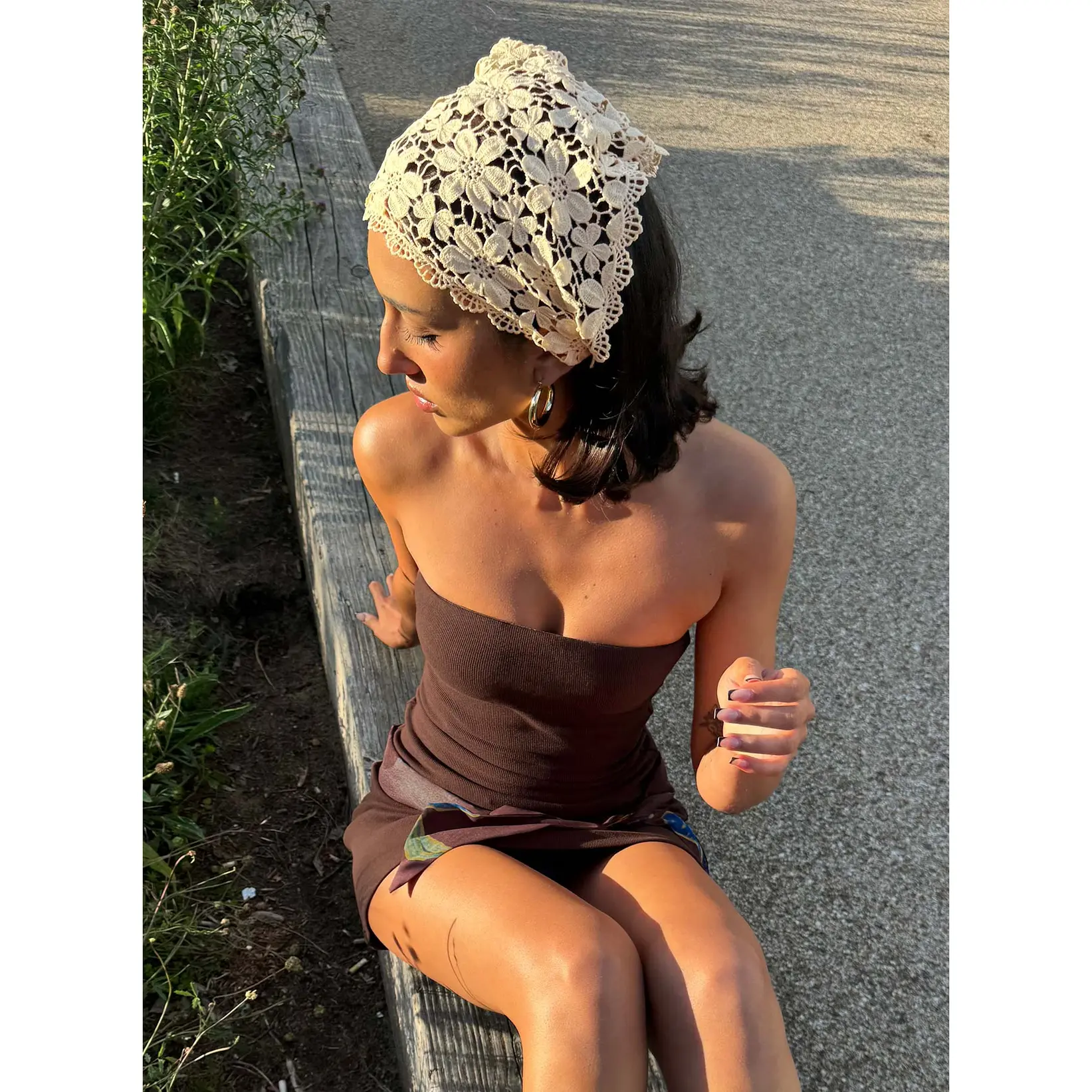 Lilibette Crochet Hair Bandana Butter