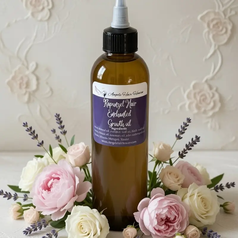 Rapunzel Hair Enchanted Growth oil super grow handmade botanical all natural hair serum black seed oil biotin Root Enhancer Thickening Regrowth Formula