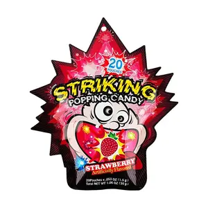 STRIKING Strawberry Popping Candy 30g - Nostalgic Retro Candy for Kids & Adults, Fun Novelty Treat