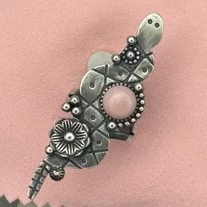 Western Snake Ring with Queen Cohn Natural Stone Unique Design Silver Tone Jewelry