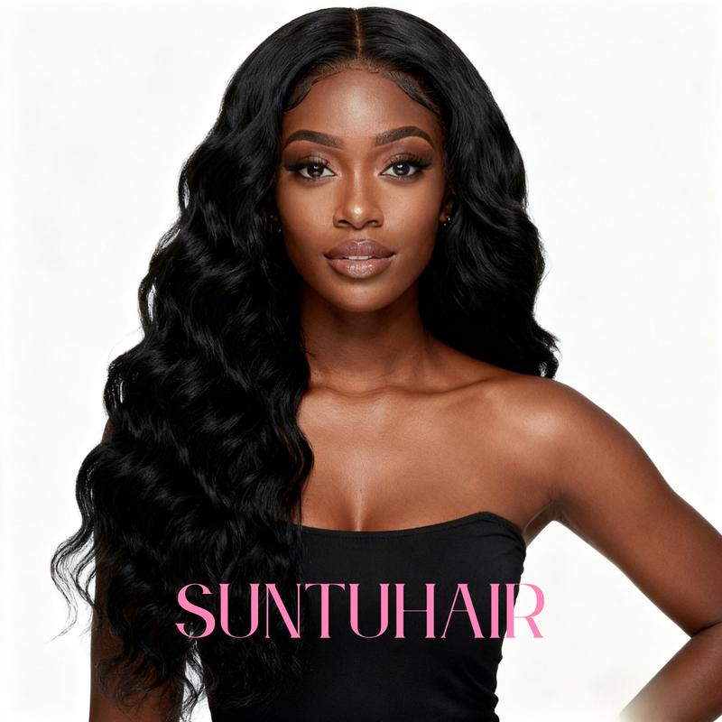 [30inch=$86] 5x5 Glueless Wig Body Wave 100% Human Hair Wigs Wear and Go Wigs Natural Black, 5x5 Pre-Cut HD Lace Closure Wig Pre-Plucked Hairline, Affordable Human Hair Wigs For Black Women