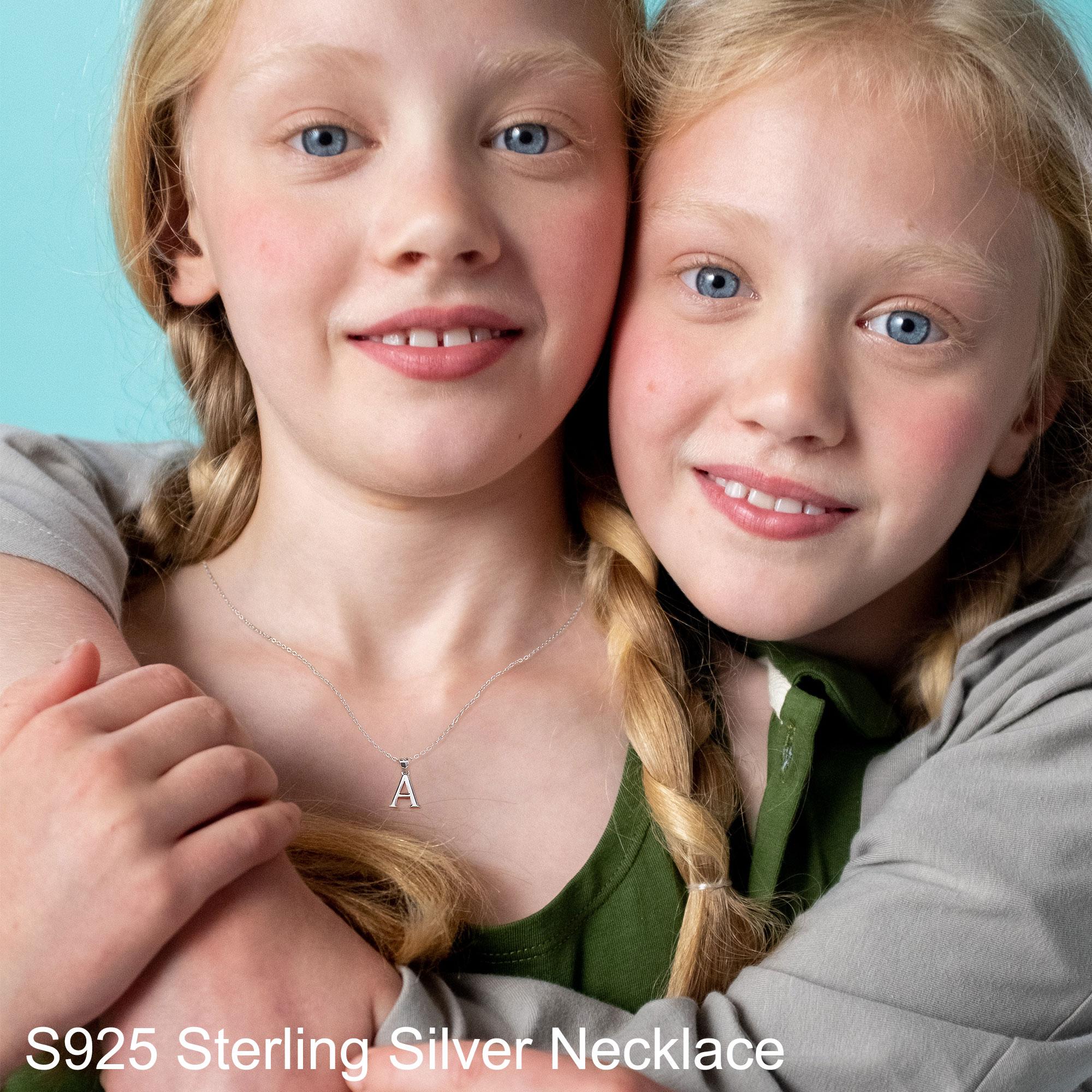 Turandoss S925 Sterling Silver Dainty Initial Necklaces Unisex – Hypoallergenic A-Z Letter Pendant, Minimalist Jewelry Gift for Her